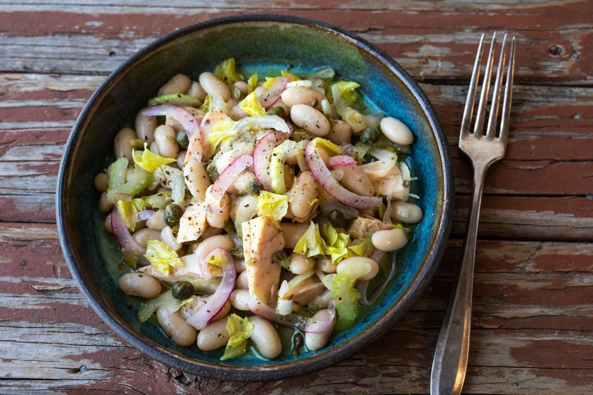 Marcella Beans with Tuna and Pickled Onions - Rancho Gordo