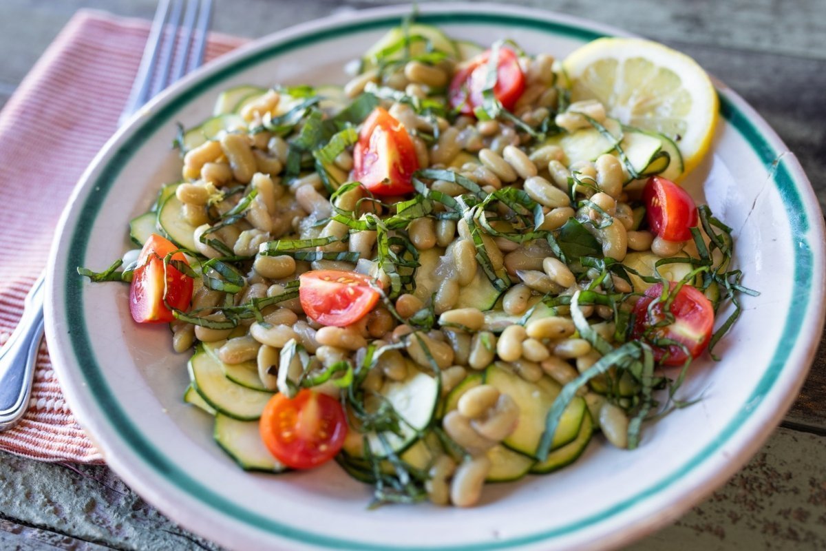 Raw Zucchini Salad with Flageolet Beans and Basil – Rancho Gordo