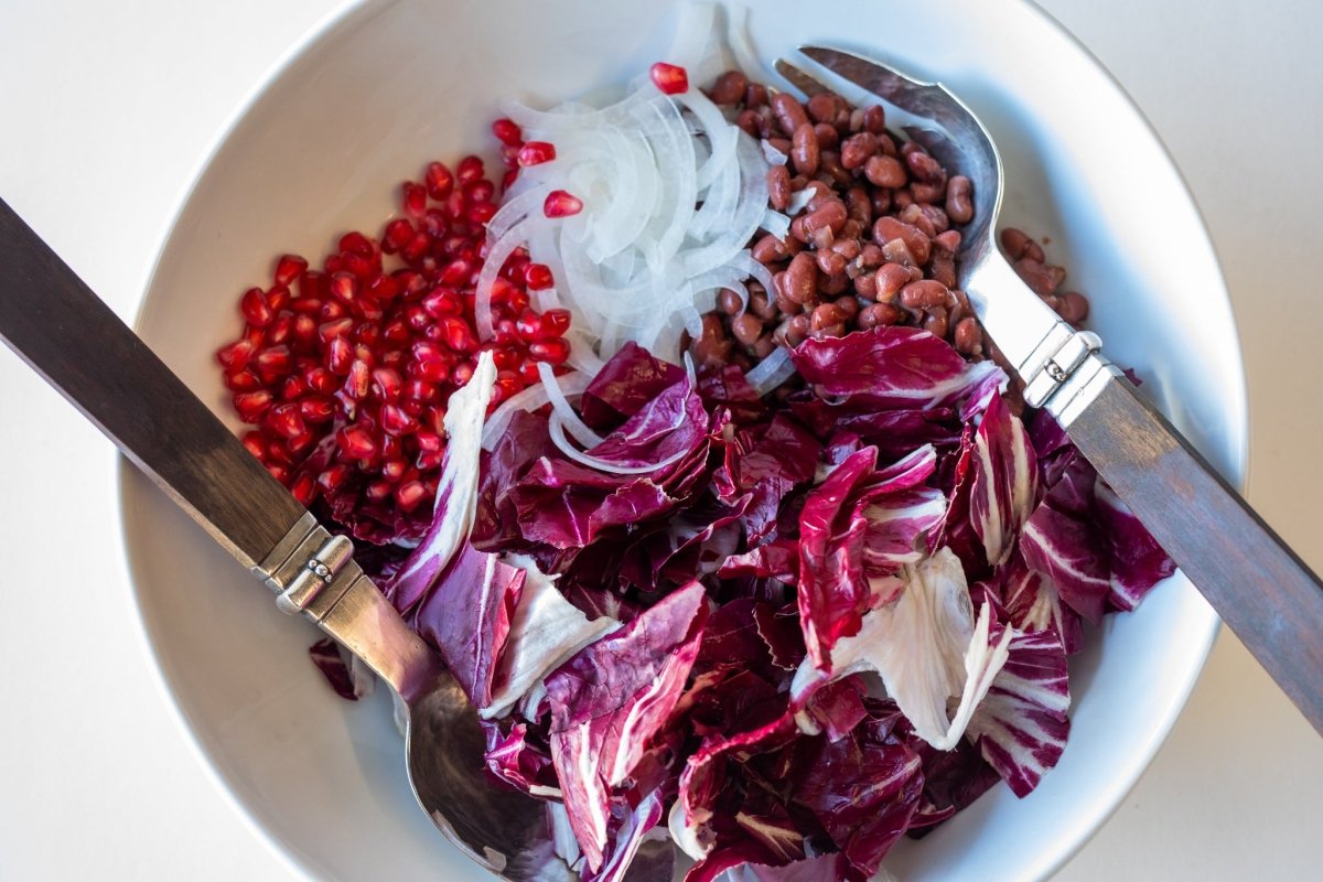 Red Bean, Radicchio, and Pomegranate Holiday Salad – Rancho Gordo