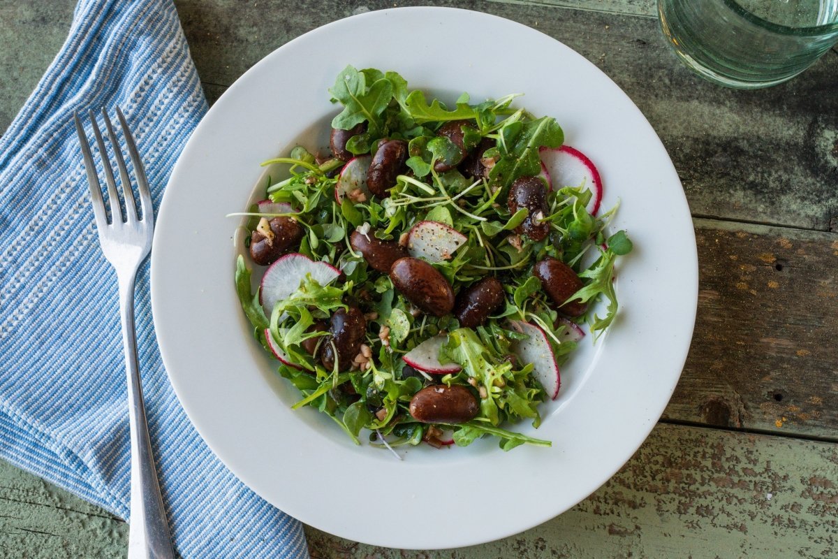 Scarlet Runner Bean and Cress Salad - Rancho Gordo