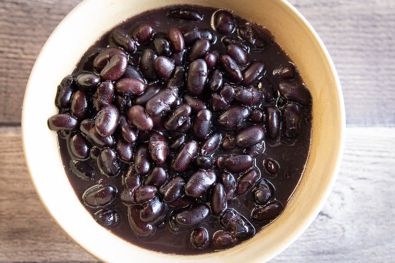Cooked Chiapas Black Bean in a bowl- Rancho Gordo 