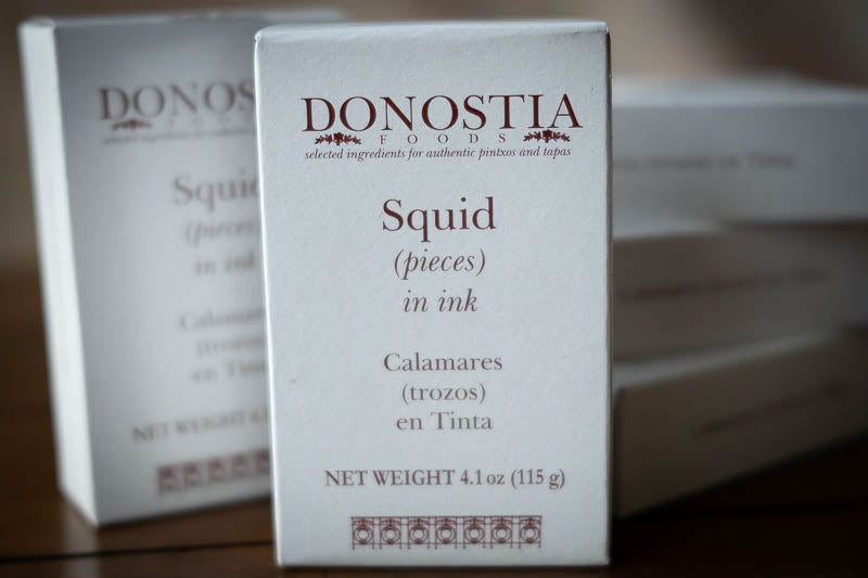 Five Donostia Squid in Ink 