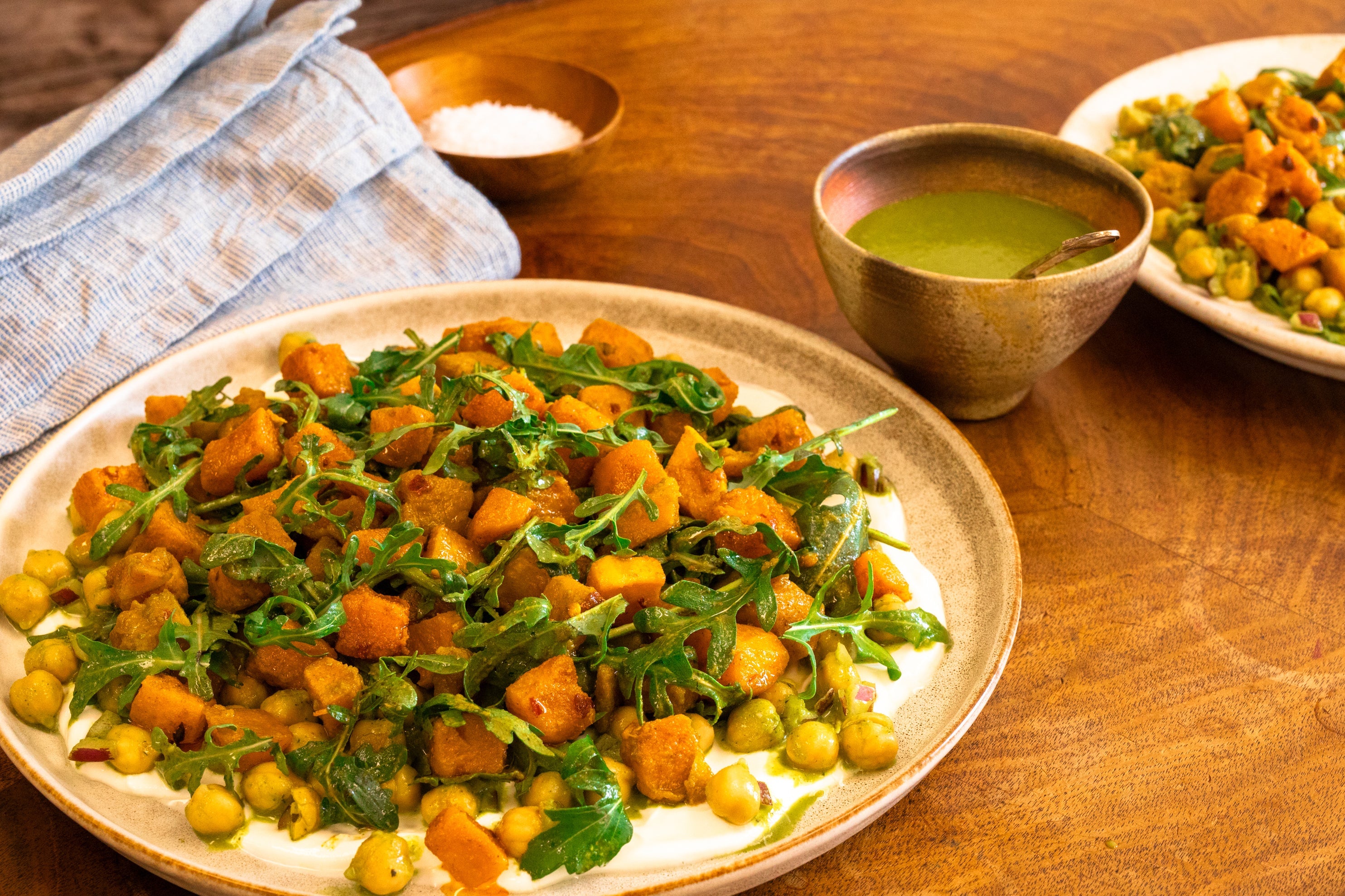 Emily Nunn's Spicy Butternut Squash Salad with Herbed Chickpeas and Labneh