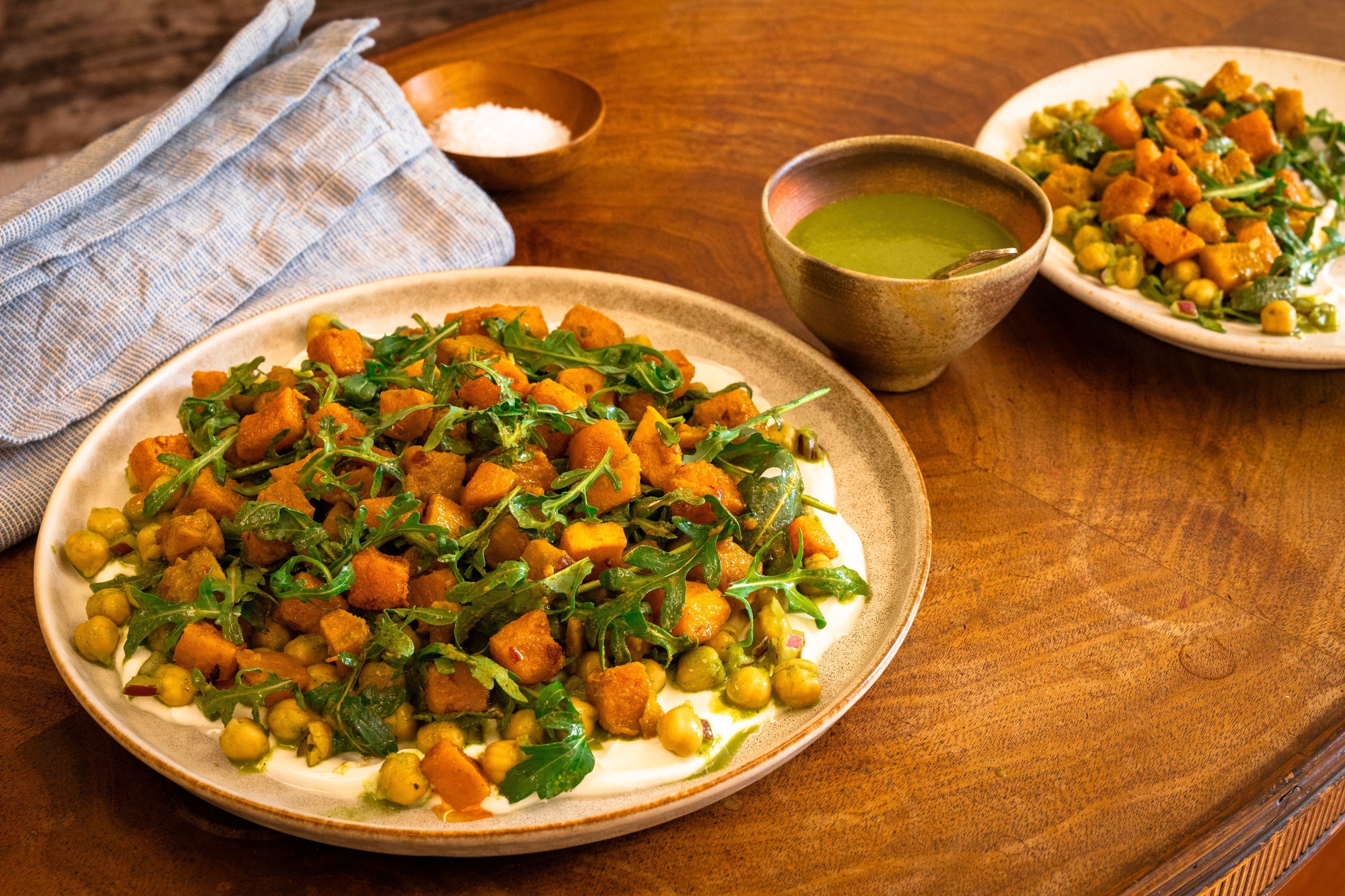 Emily Nunn's Spicy Butternut Squash Salad with Herbed Chickpeas and Labneh