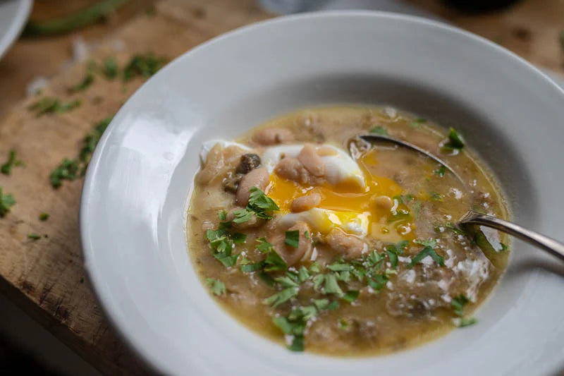 Cassoulet Bean Soup with Guanciale and Capers