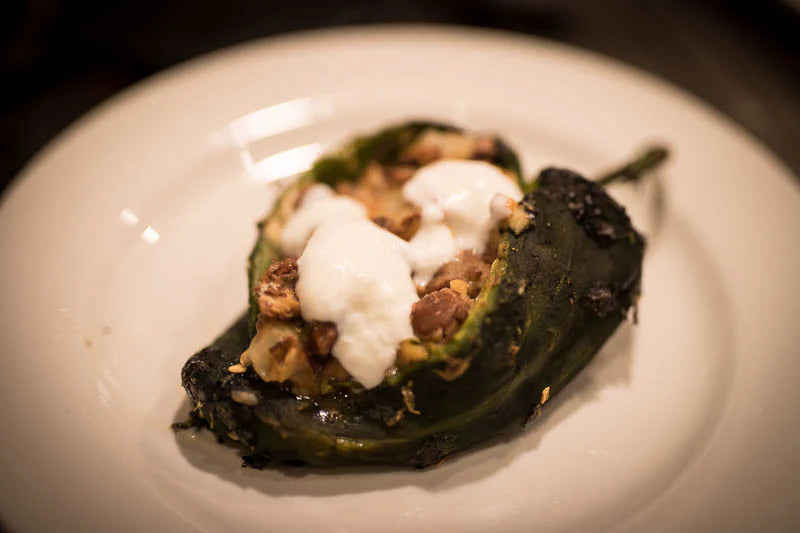 Simple Stuffed Poblano Chiles with Rio Zape Beans