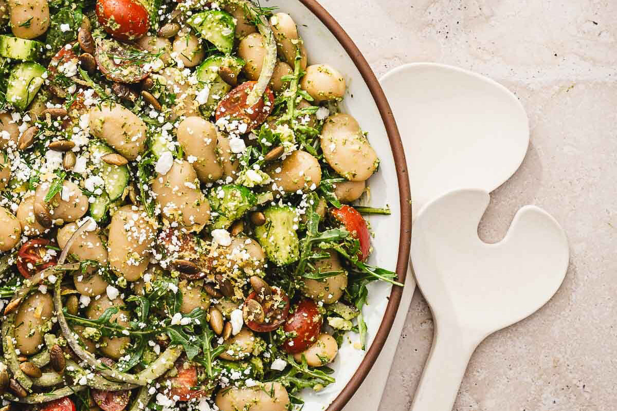 My Omni Kitchen's White Bean Salad with Dill Pesto