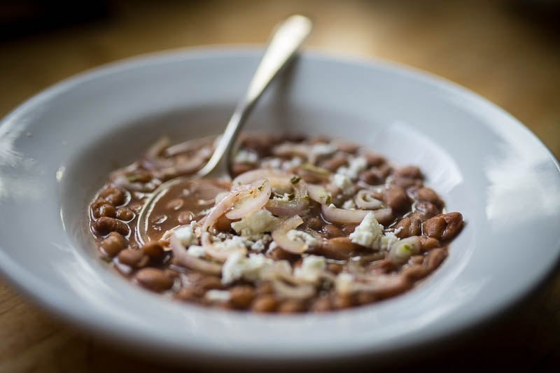 Buckeye Beans with Pickled Shallots and Goat Cheese - Rancho Gordo
