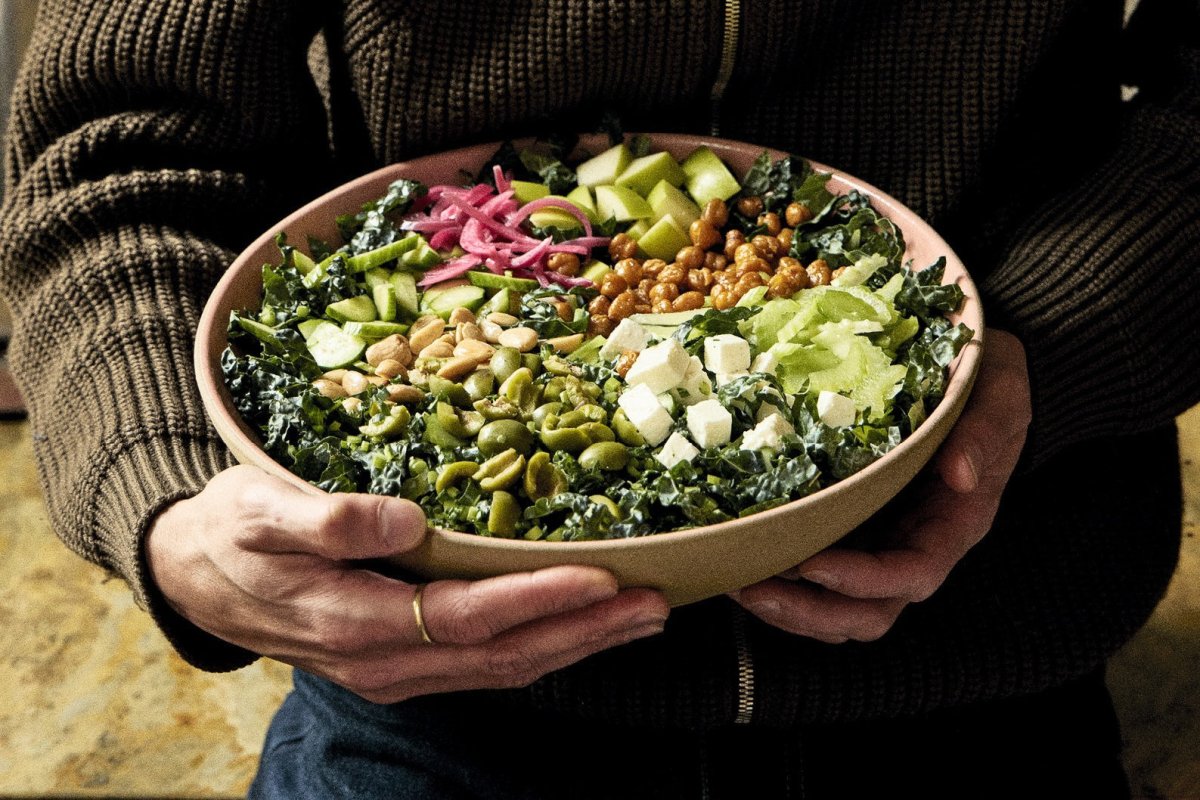 Chopped Kale Salad with Charred Lemon Dressing and Crispy Chickpeas - Rancho Gordo