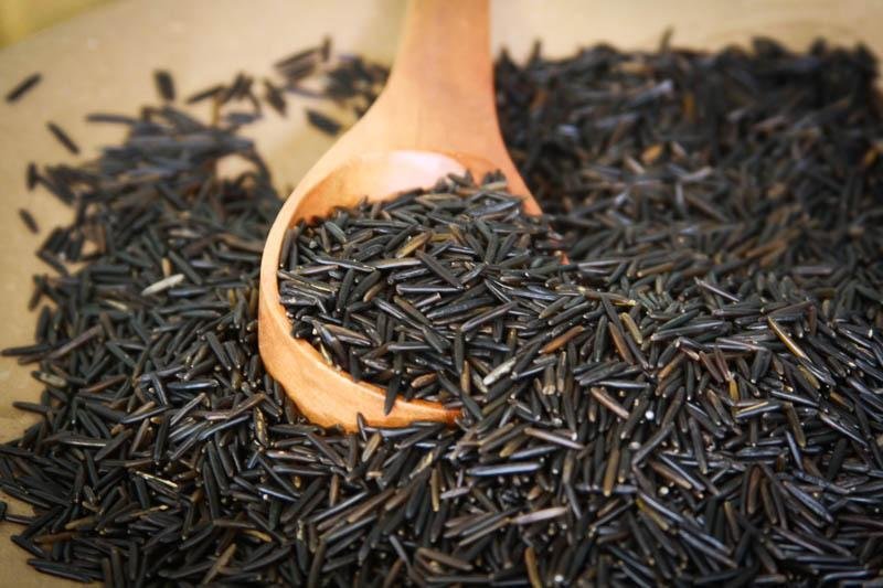 Crostini with Rancho Gordo Wild Rice Salad and Wild Boar Sausage - Rancho Gordo