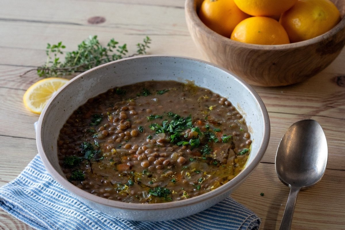 French Lentil Soup with Leeks and Lemon - Rancho Gordo