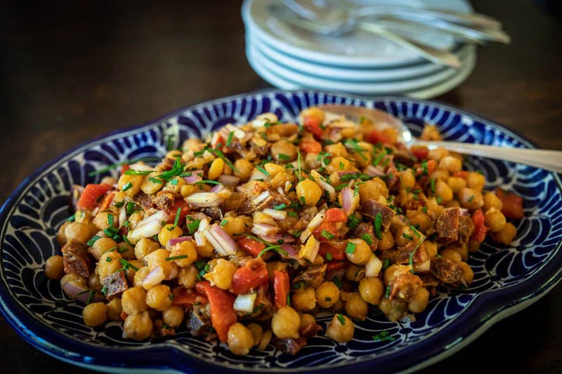 Garbanzo, Chorizo, and Red Pepper Salad - Rancho Gordo