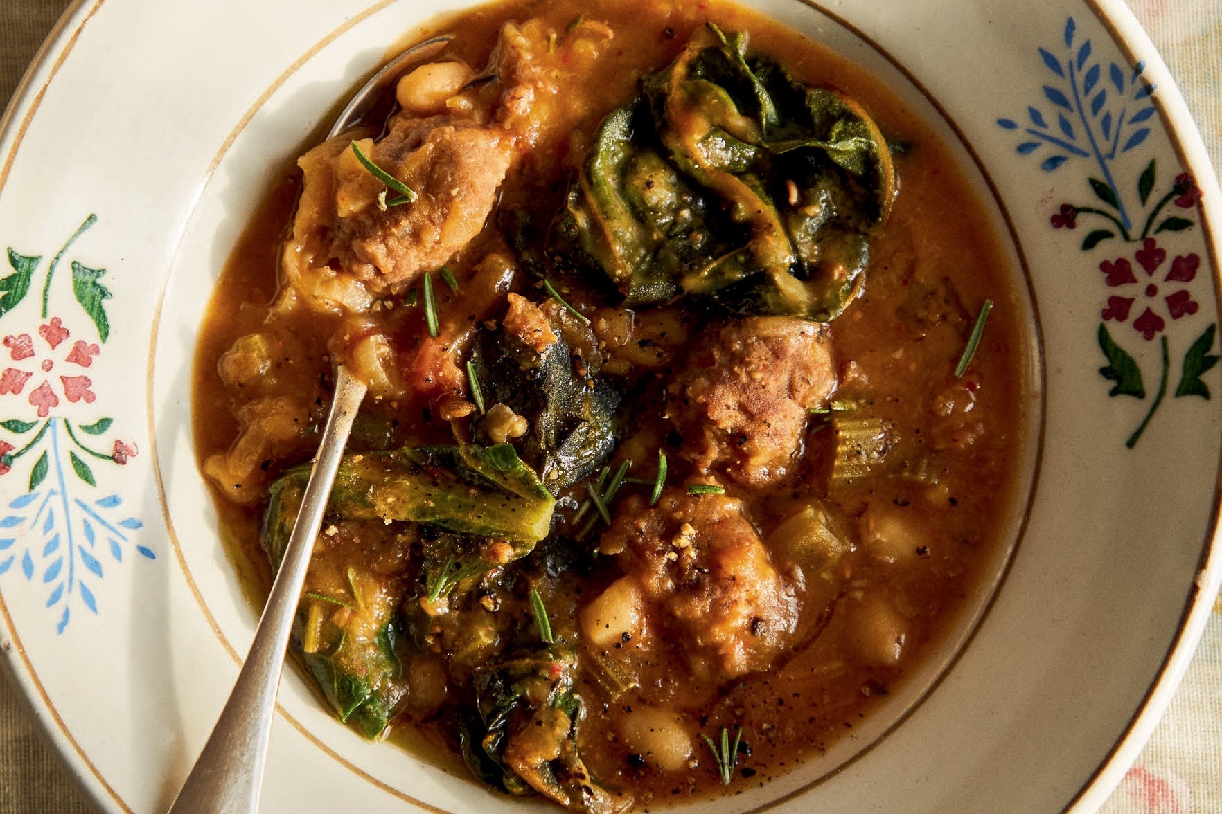 HEARTY SAUSAGE STEW WITH BEANS, SWISS CHARD & CINNAMON - Rancho Gordo