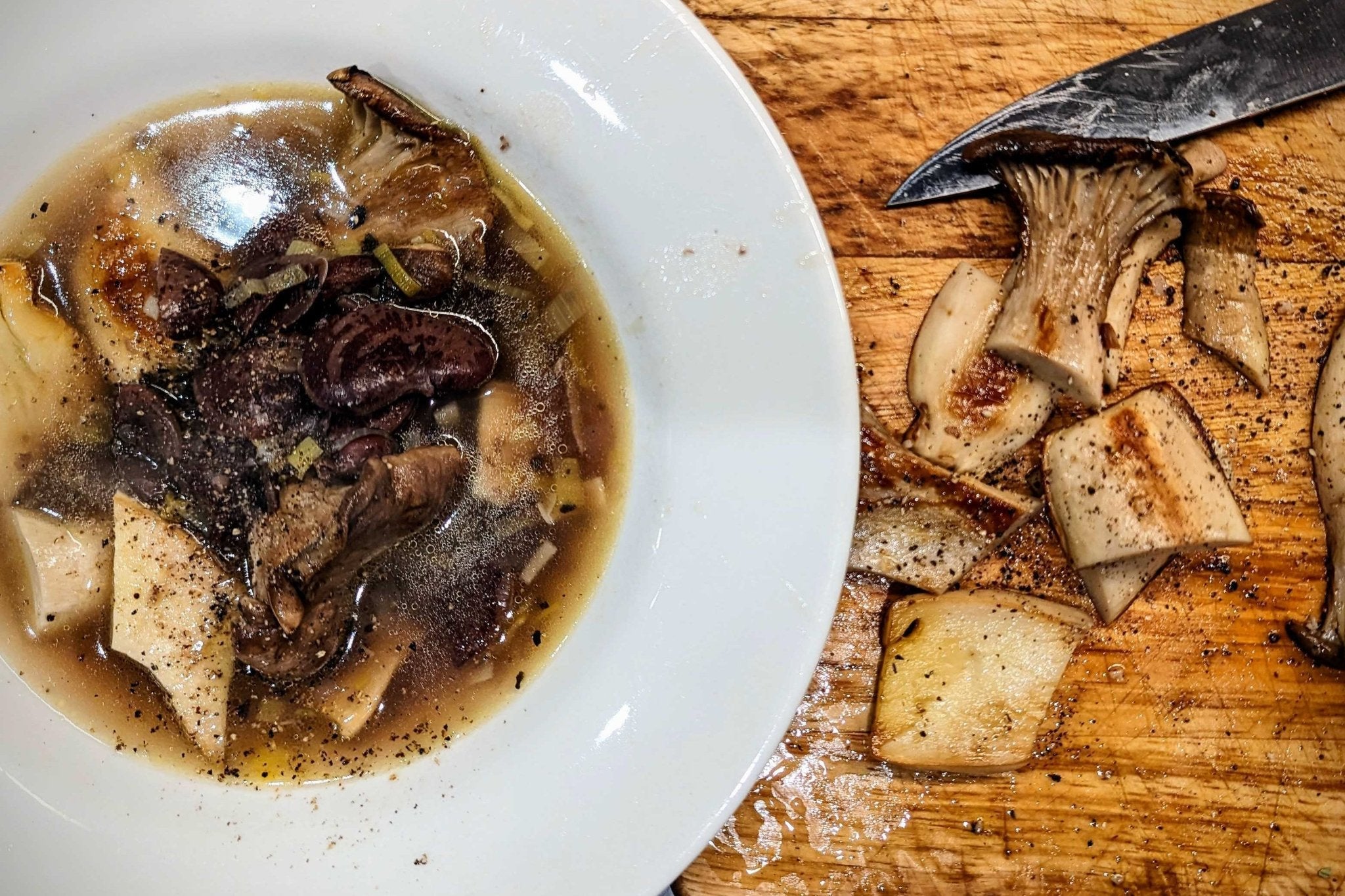 King Trumpet Mushroom and Christmas Lima Bean Soup - Rancho Gordo