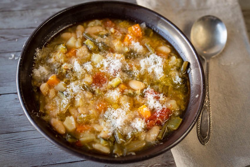 Minestrone with White Beans and Savoy Cabbage - Rancho Gordo