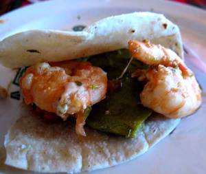Tacos with Shrimp and Nopalitos