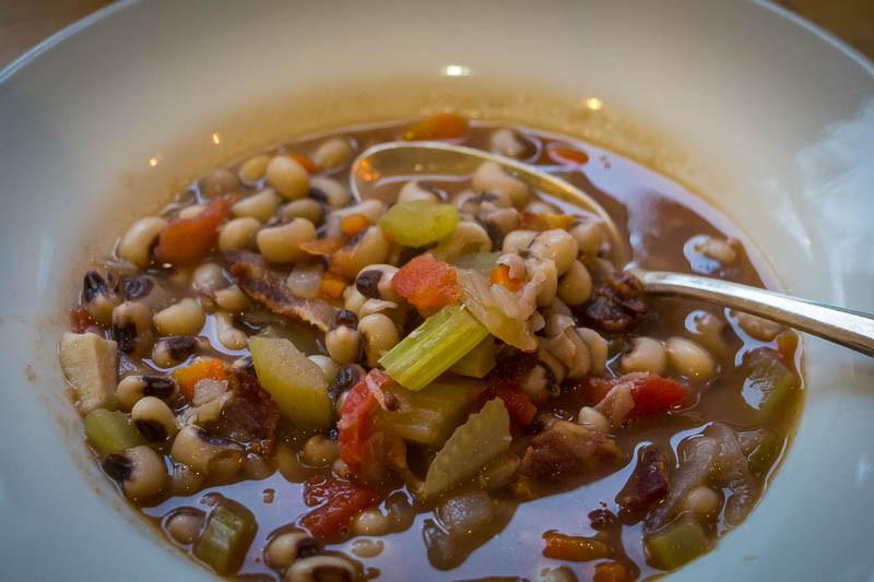 Rancho Gordo cooked Black Eyes Peas with vegetables 
