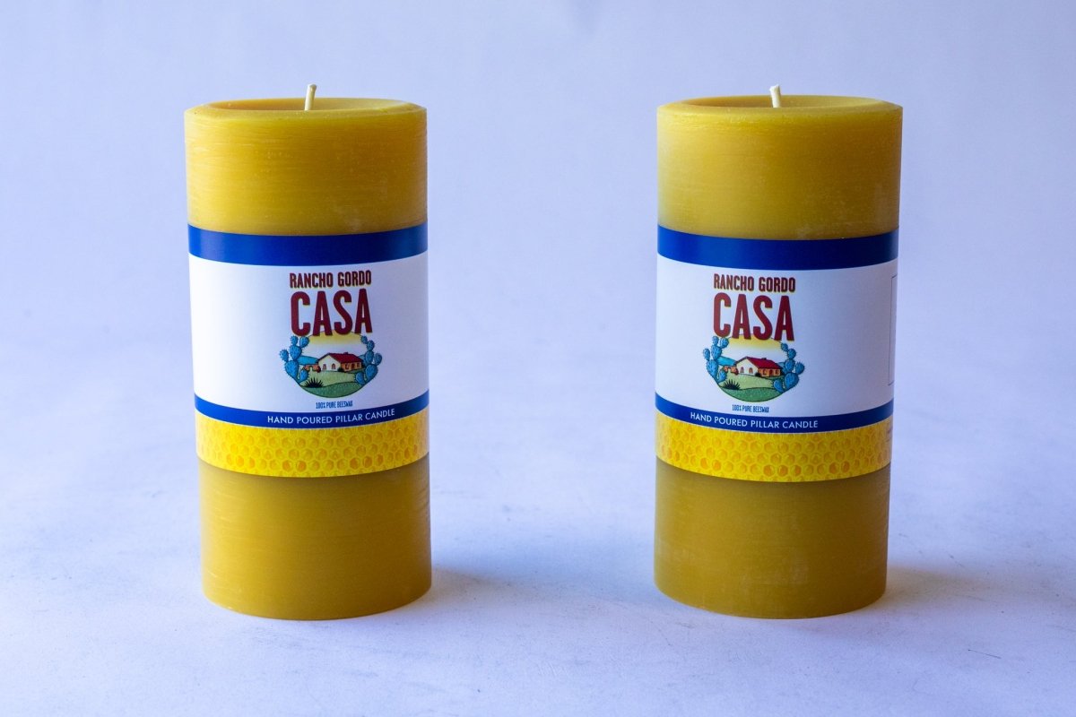 Bluecorn Beeswax Pillar Candle