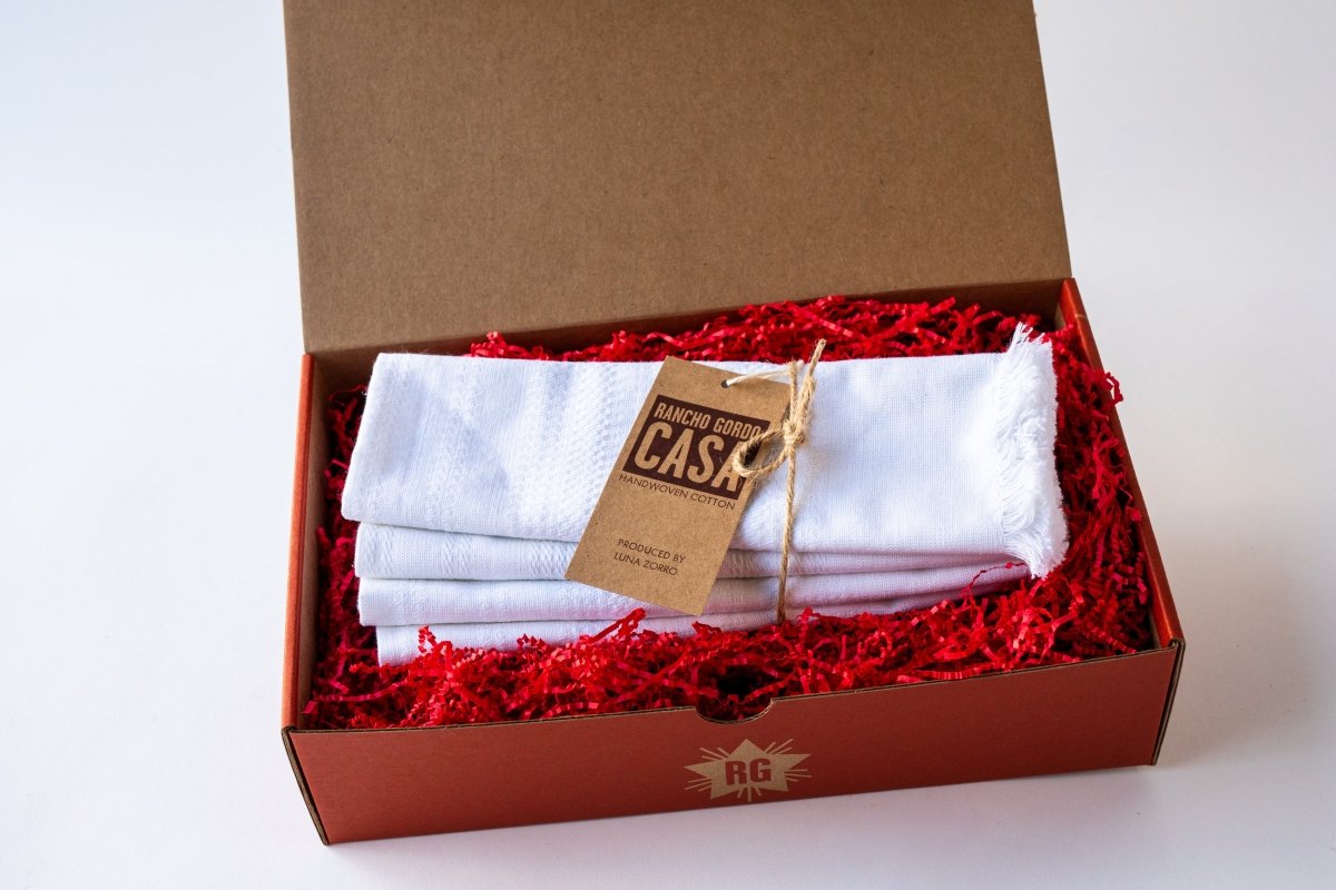 Handwoven White Napkins (Set of 4) - Rancho Gordo