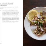 Rancho Gordo Heirloom Bean Guide open book and close up of the Flageolet salad recipe 