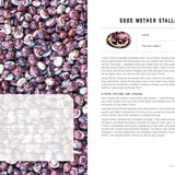  Rancho Gordo Heirloom Bean Guide open book and close up of Good Mother Stallard bean page  