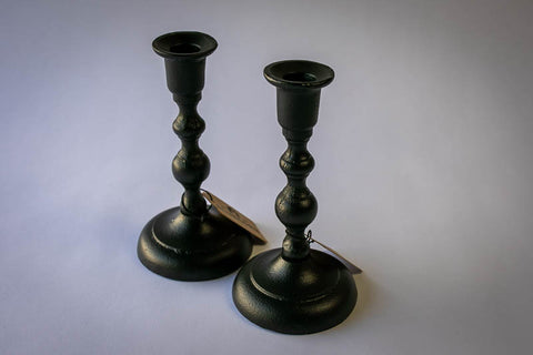 Two of Rancho Gordo Cast Iron Taper Candle Holders 