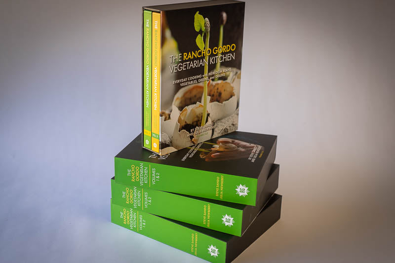 Five copies of The Rancho Gordo Vegetarian Kitchen with slipcase 