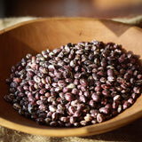 Good Mother Stallard, a small dark red bean with white marketings, Rancho Gordo - Heirloom beans