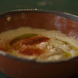 Simple Hummus topped with Smoked Spanish Paprika, Rancho Gordo - Heirloom beans