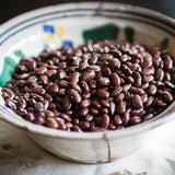 San Franciscano, a small dark red bean with black marketings - Rancho Gordo, Heirloom beans 